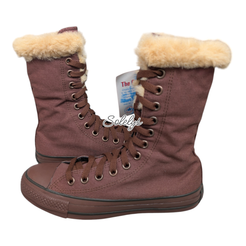 Converse Japan 2011 XHI Boa Extra Calf High 12 Eyelet Brown Sneaker 7.5 RARE